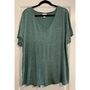 Plus Size Ava & Viv Turquoise V-Neck T-Shirt